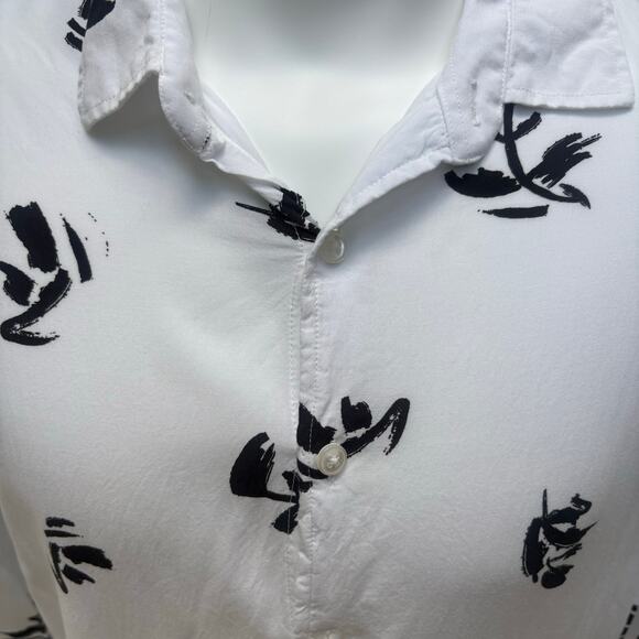 YoungLA Shirt Sz L White Black Button Up Casual Scarface Viscose Abstract - Picture 10 of 10